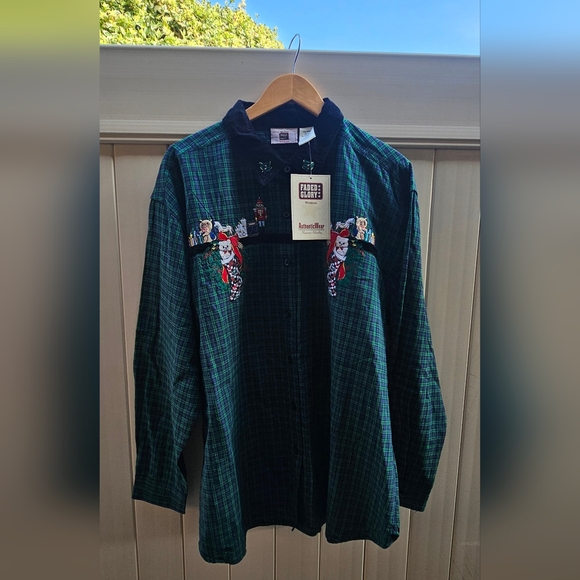 Vintage Faded Glory Women’s Shirt With Christmas Embroidery Size 22W/24W - Picture 3 of 9